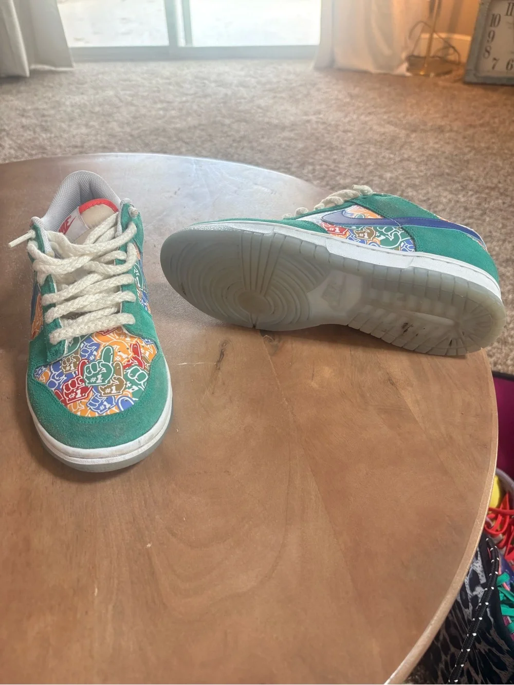 Nike Kids Green Multi-Color Graphic Sneakers